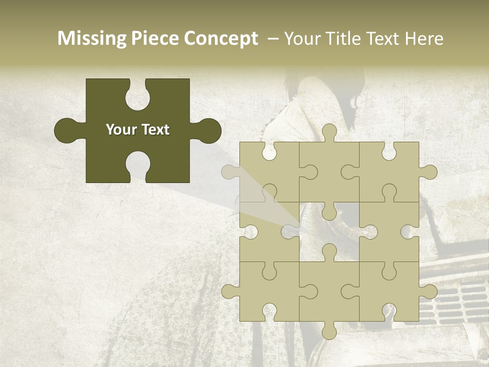 Girl On Old Car PowerPoint Template