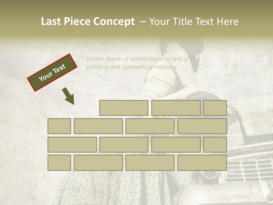 Girl On Old Car PowerPoint Template