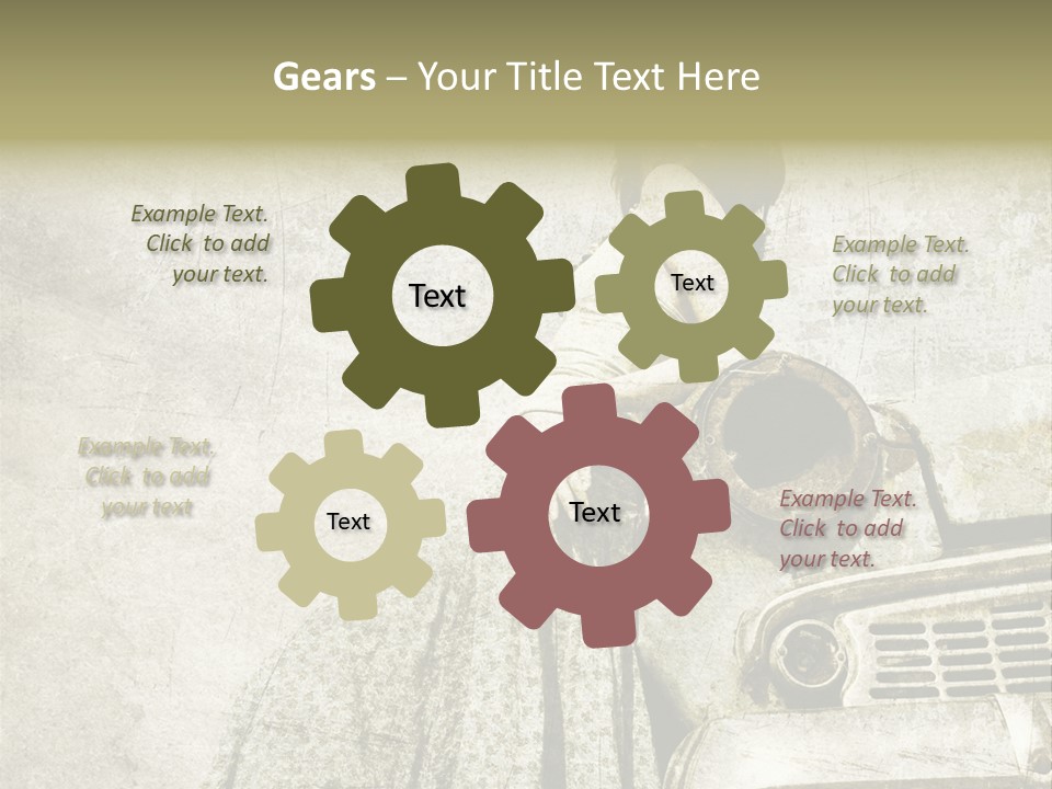 Girl On Old Car PowerPoint Template