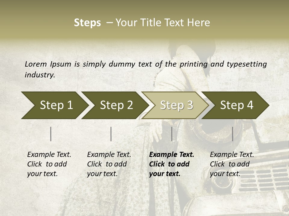 Girl On Old Car PowerPoint Template