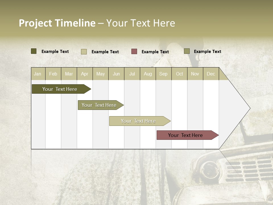 Girl On Old Car PowerPoint Template