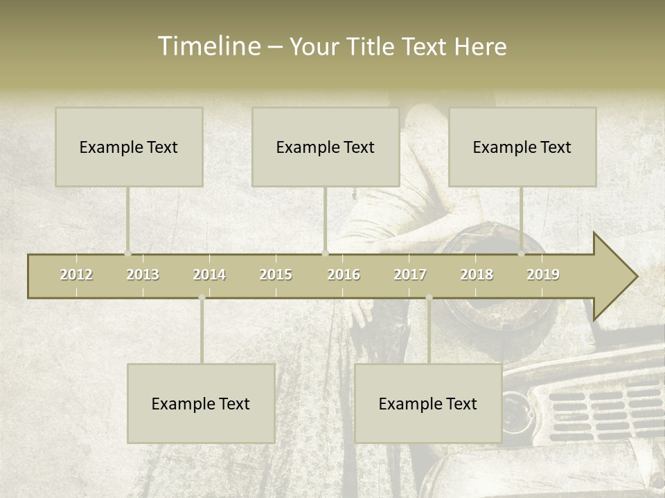 Girl On Old Car PowerPoint Template