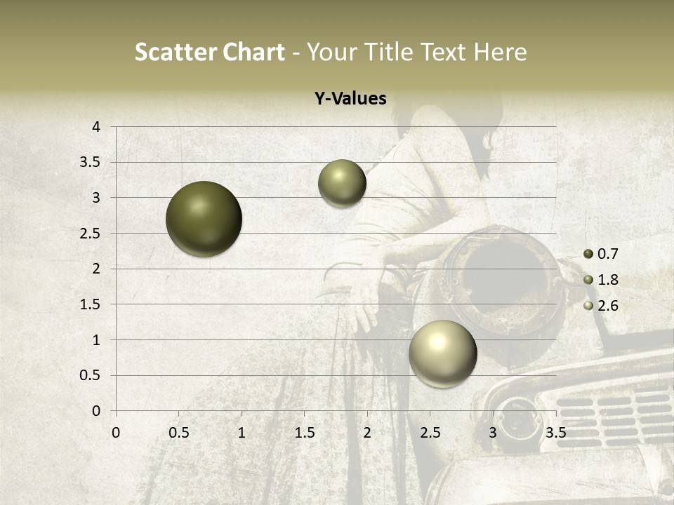 Girl On Old Car PowerPoint Template