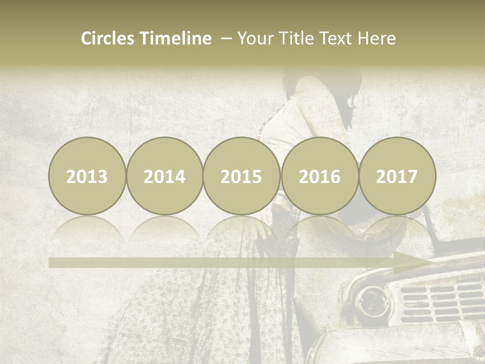 Girl On Old Car PowerPoint Template