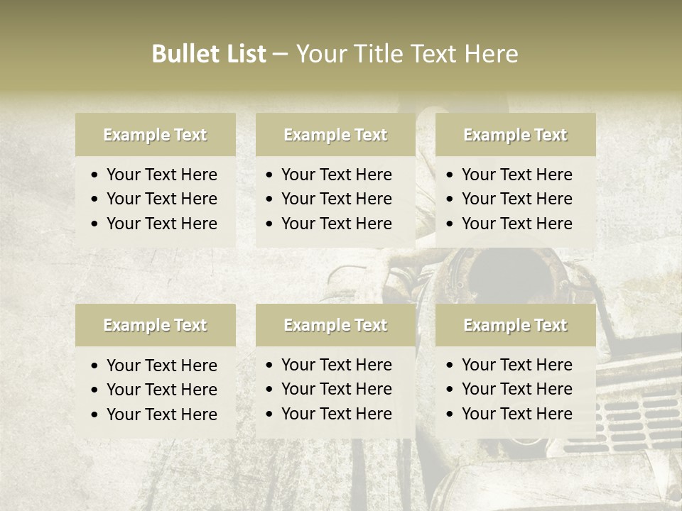 Girl On Old Car PowerPoint Template