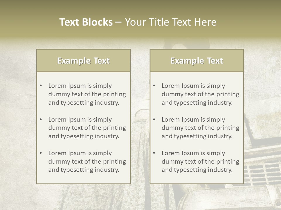 Girl On Old Car PowerPoint Template