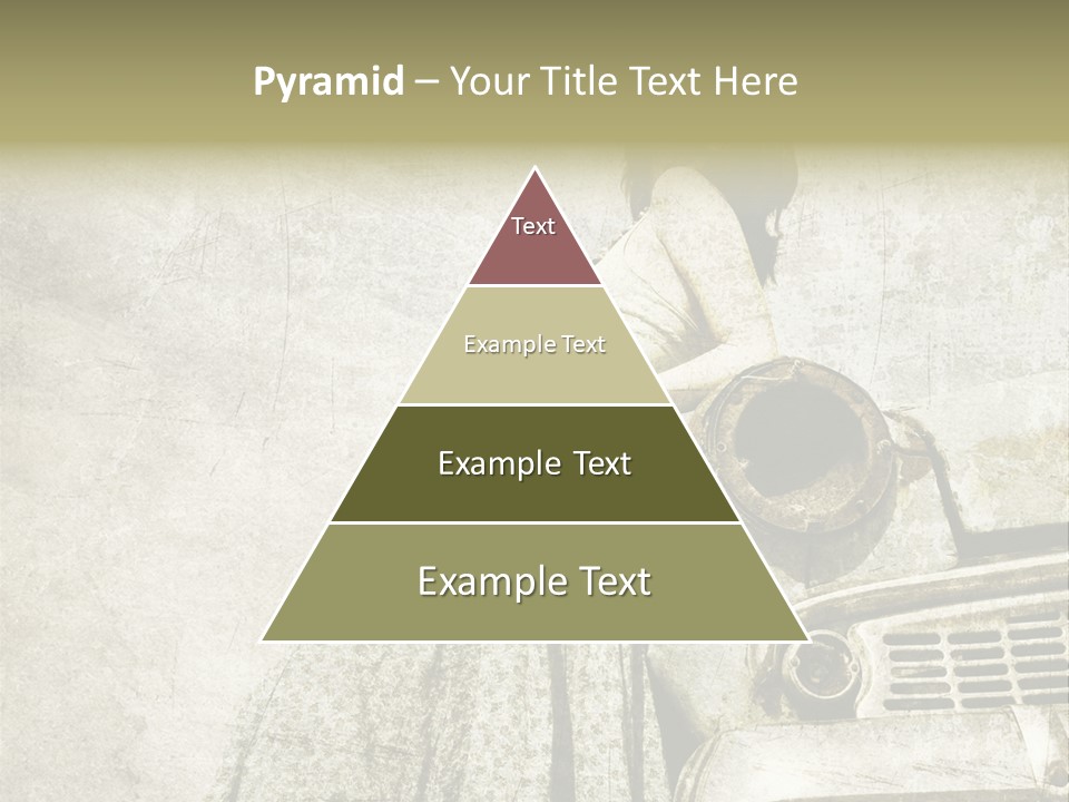 Girl On Old Car PowerPoint Template