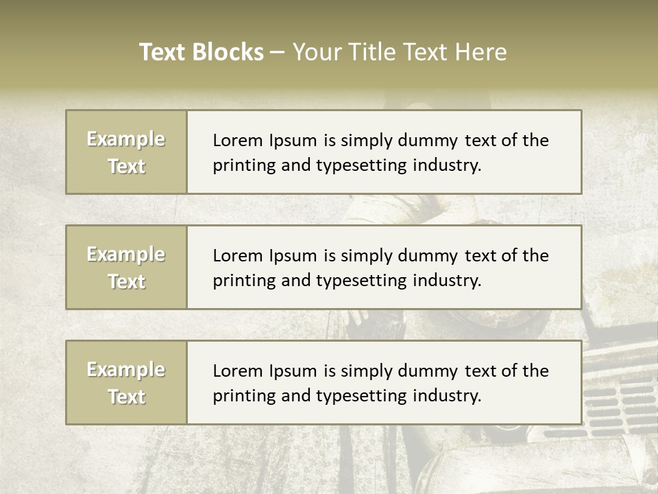 Girl On Old Car PowerPoint Template