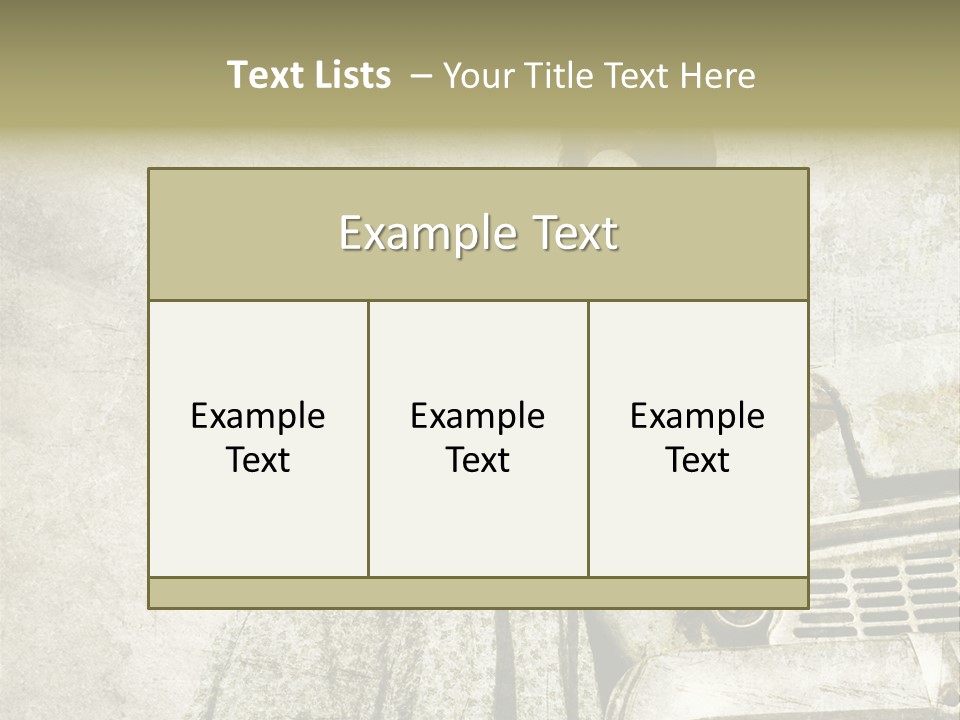 Girl On Old Car PowerPoint Template