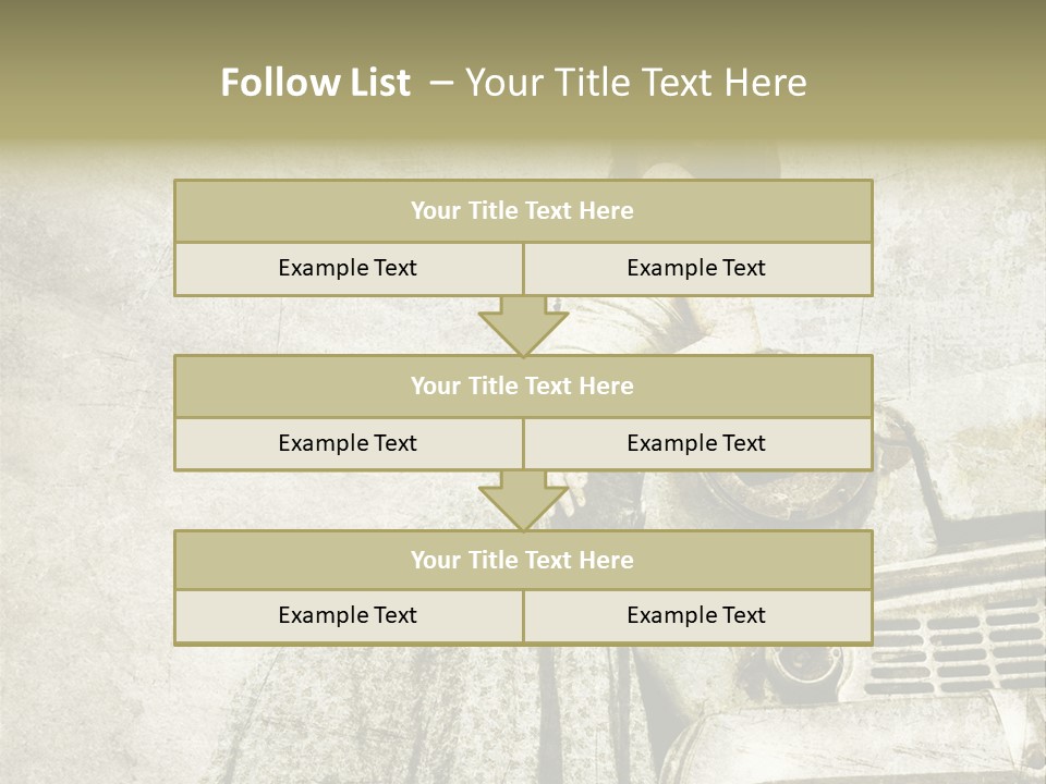 Girl On Old Car PowerPoint Template