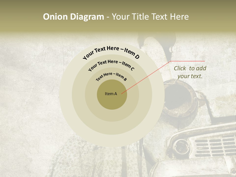 Girl On Old Car PowerPoint Template