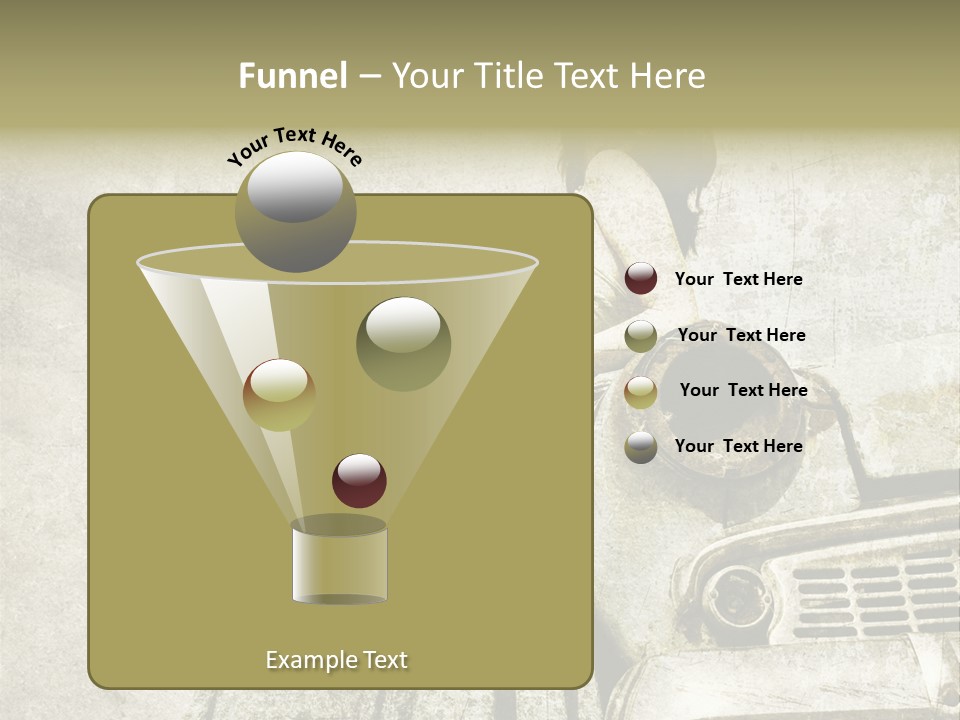 Girl On Old Car PowerPoint Template