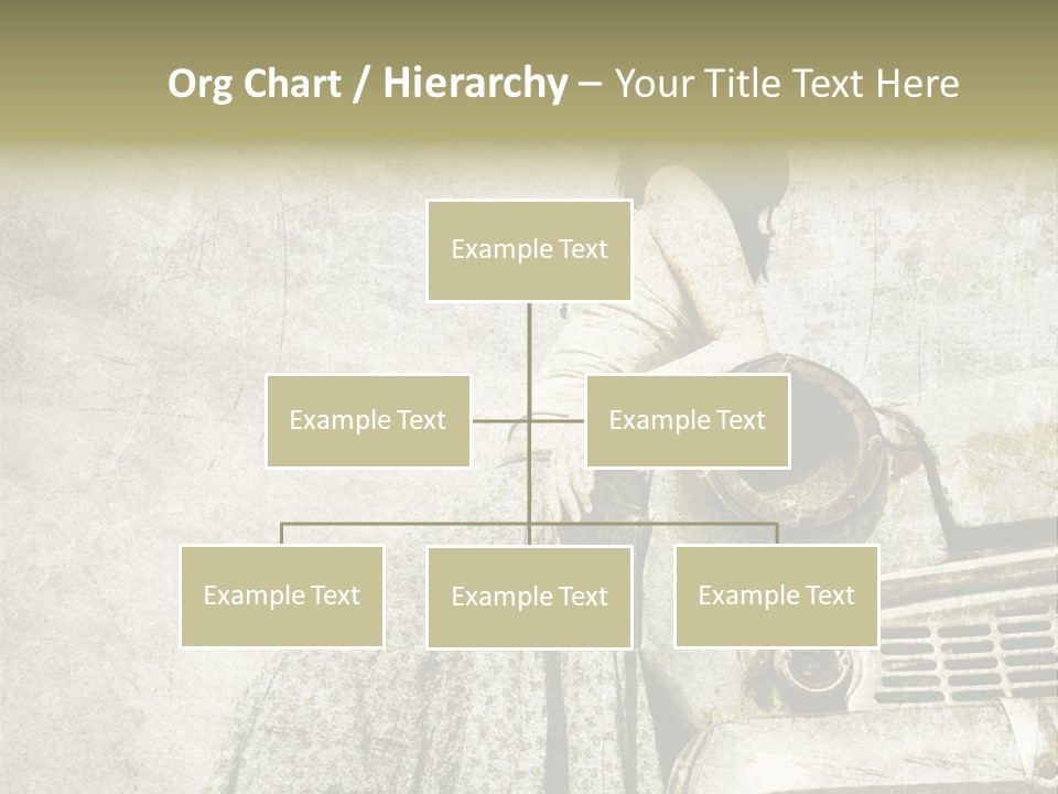 Girl On Old Car PowerPoint Template