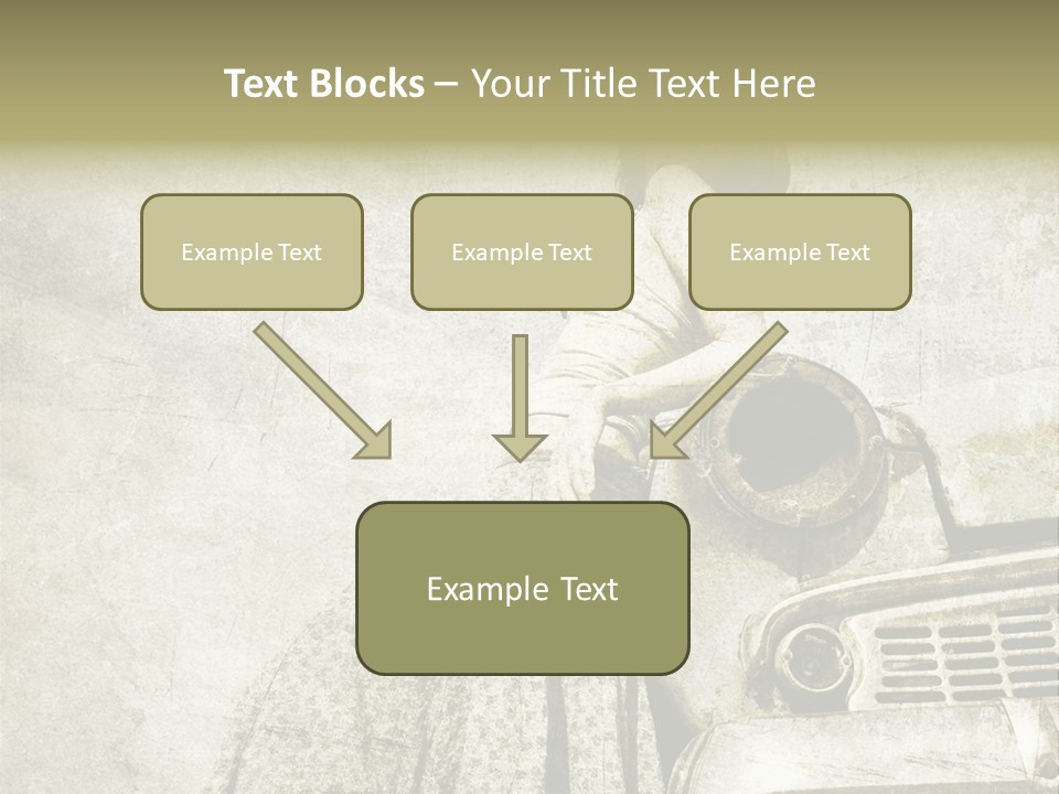 Girl On Old Car PowerPoint Template