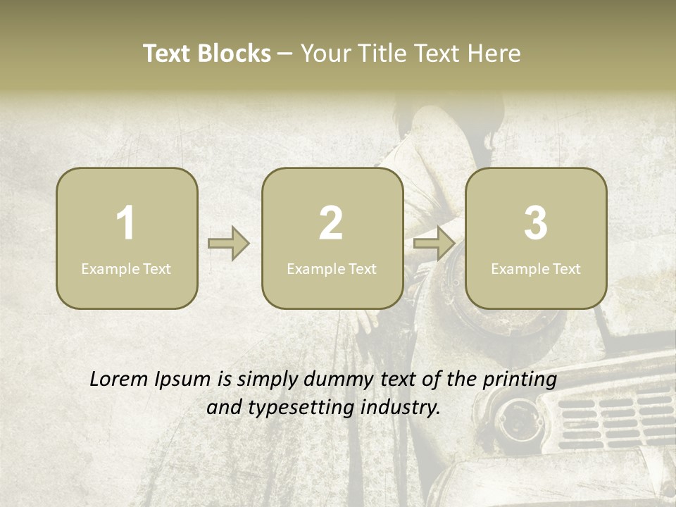 Girl On Old Car PowerPoint Template