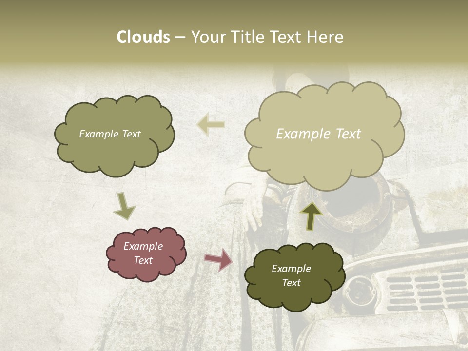 Girl On Old Car PowerPoint Template