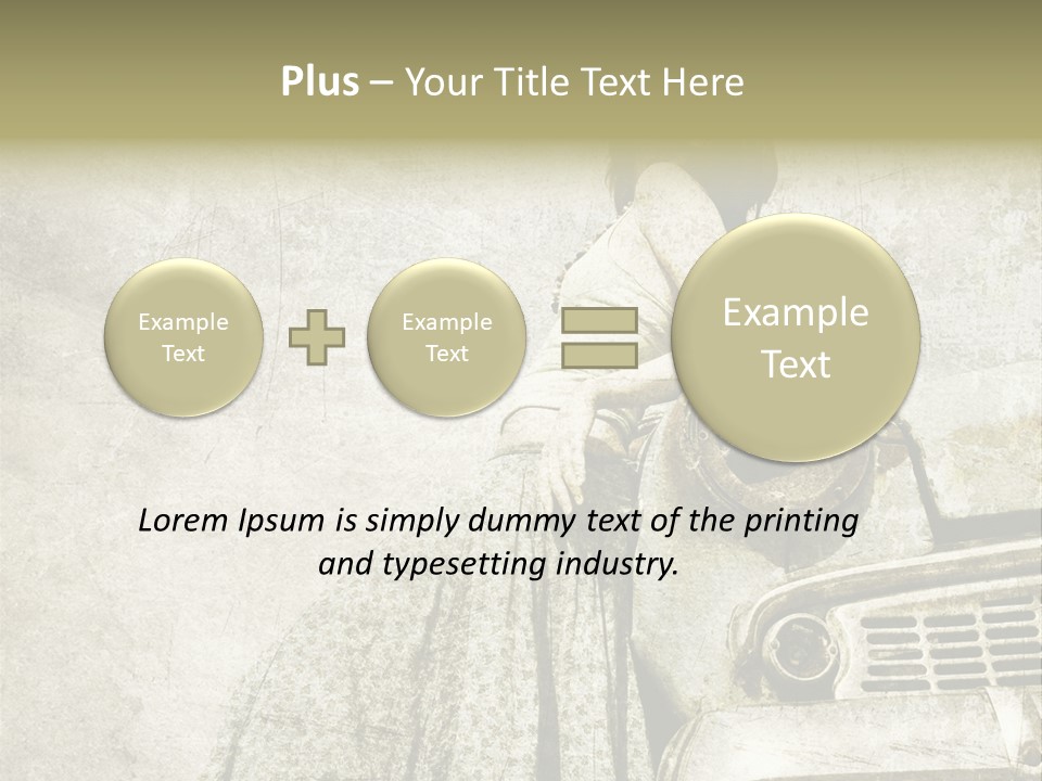 Girl On Old Car PowerPoint Template