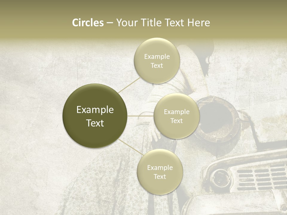 Girl On Old Car PowerPoint Template