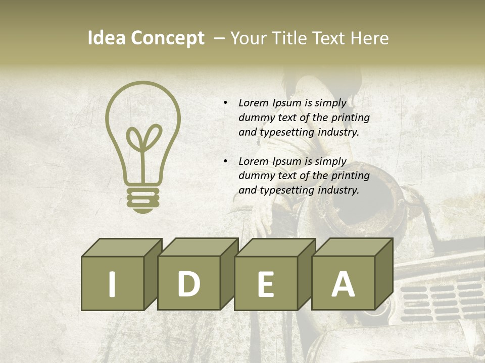 Girl On Old Car PowerPoint Template