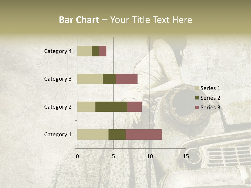 Girl On Old Car PowerPoint Template