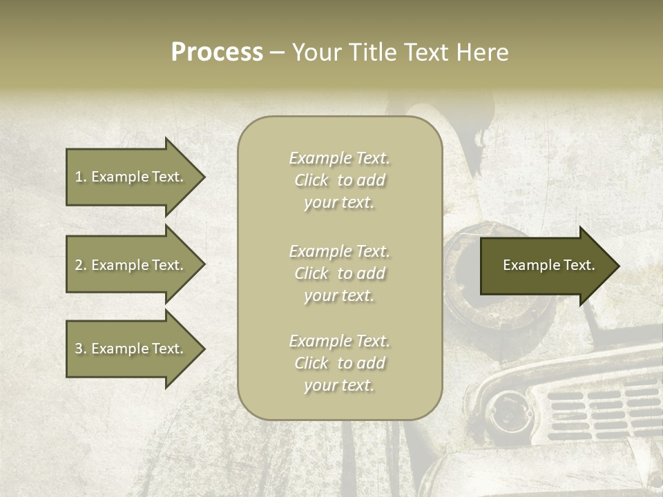 Girl On Old Car PowerPoint Template