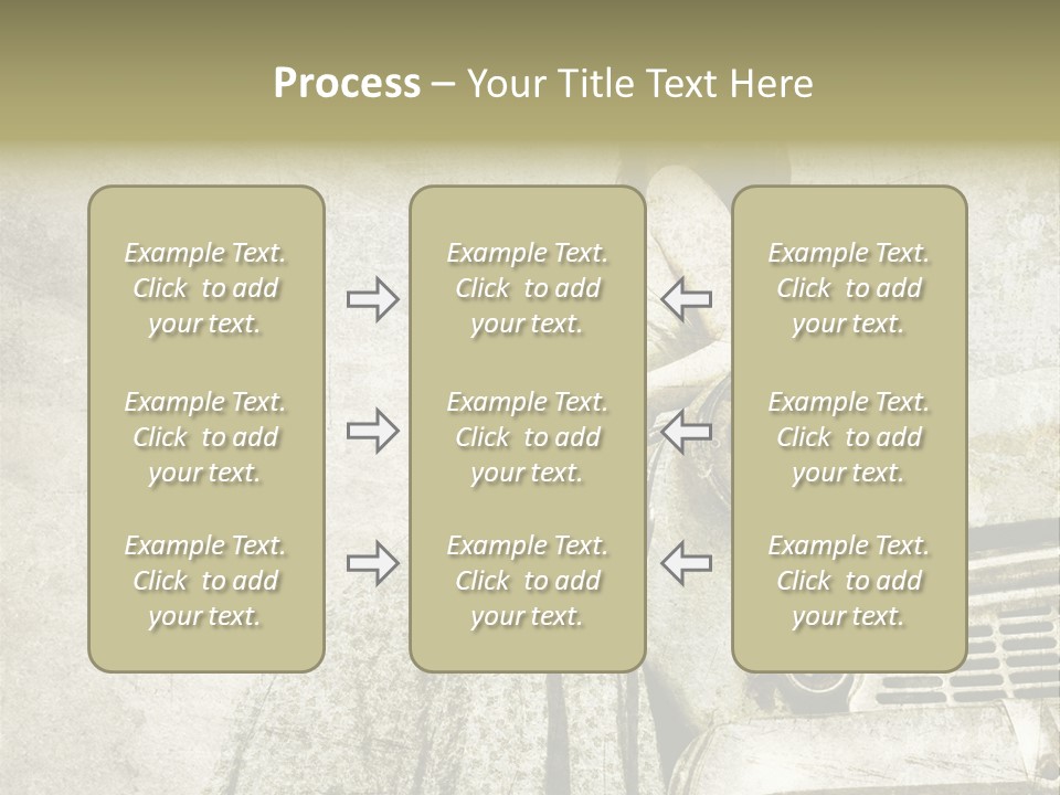 Girl On Old Car PowerPoint Template