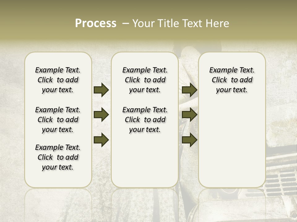 Girl On Old Car PowerPoint Template