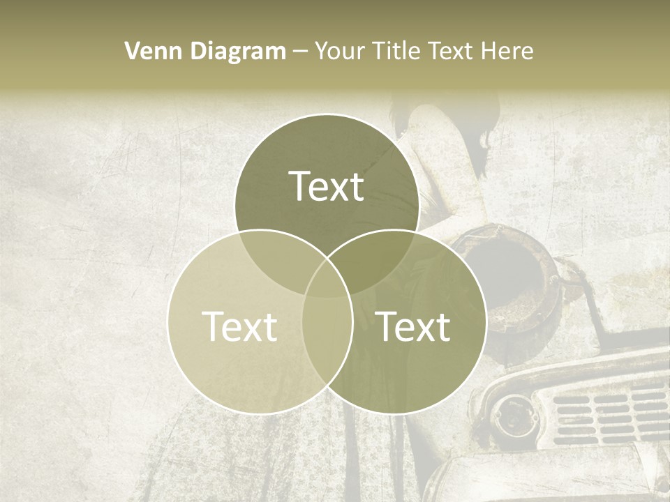 Girl On Old Car PowerPoint Template