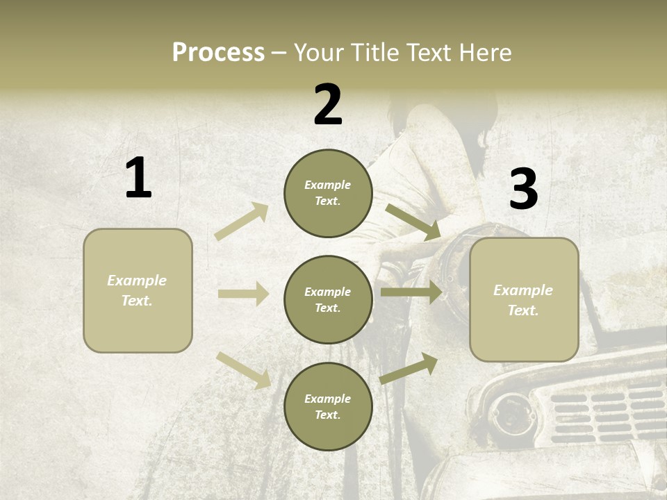 Girl On Old Car PowerPoint Template