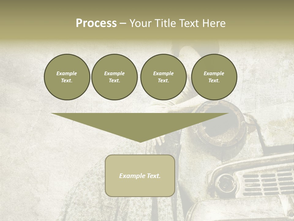 Girl On Old Car PowerPoint Template