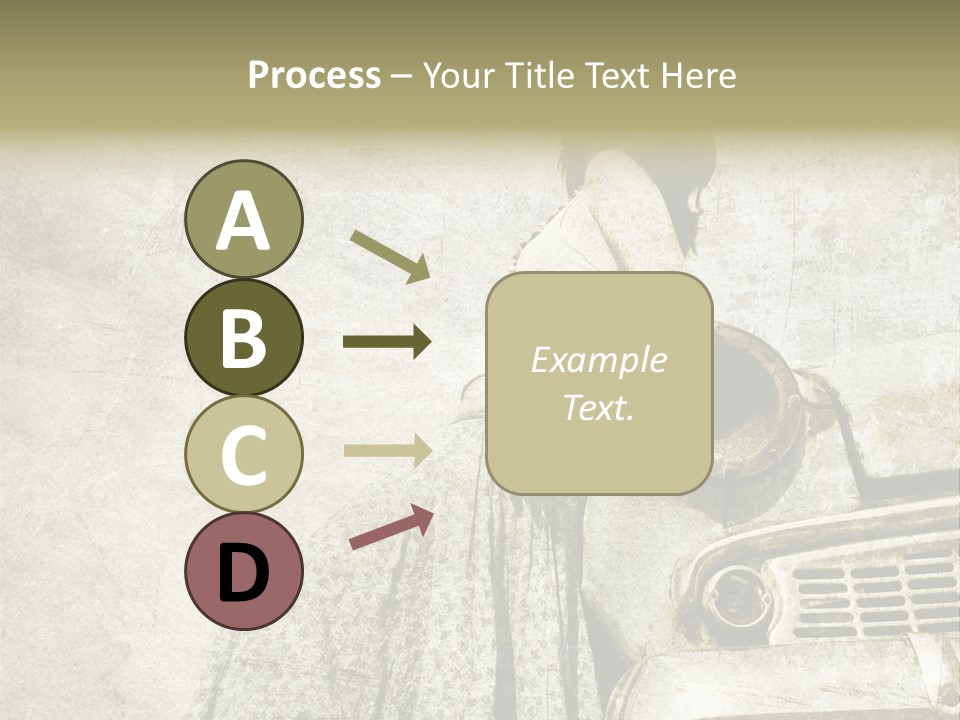 Girl On Old Car PowerPoint Template