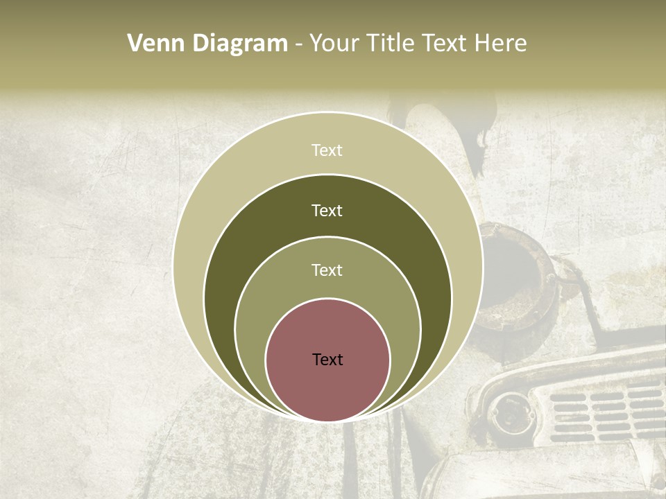 Girl On Old Car PowerPoint Template