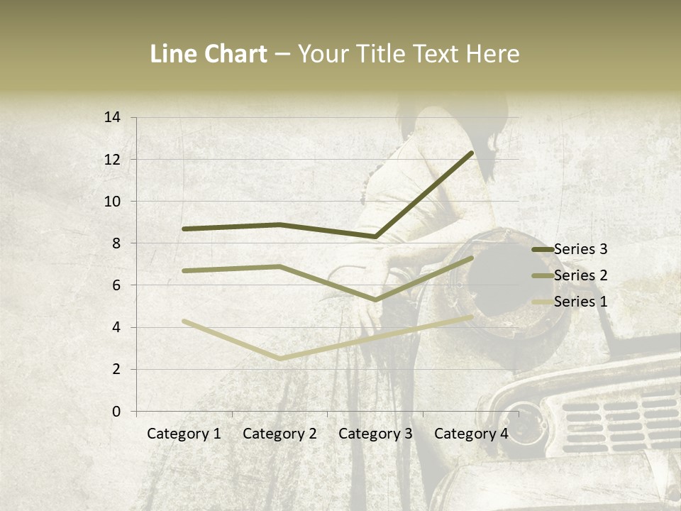 Girl On Old Car PowerPoint Template