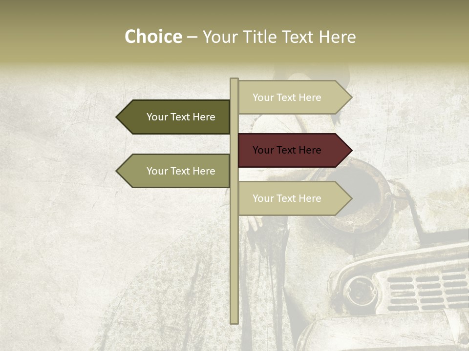 Girl On Old Car PowerPoint Template