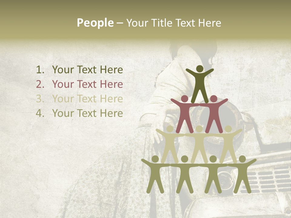 Girl On Old Car PowerPoint Template