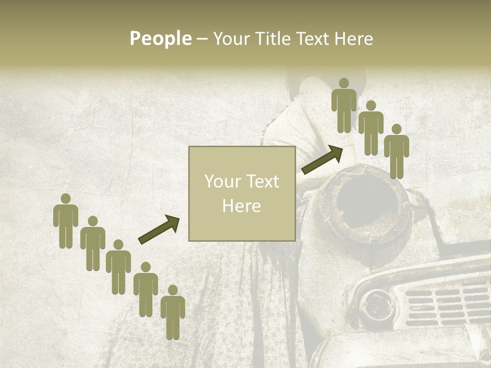 Girl On Old Car PowerPoint Template