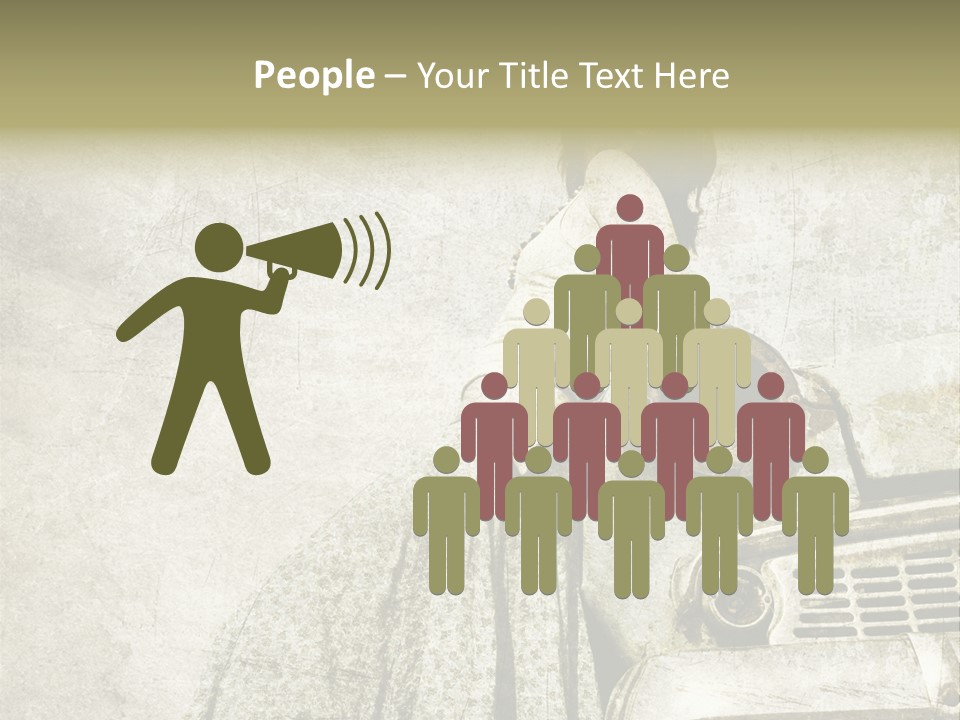 Girl On Old Car PowerPoint Template