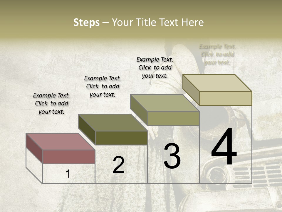 Girl On Old Car PowerPoint Template