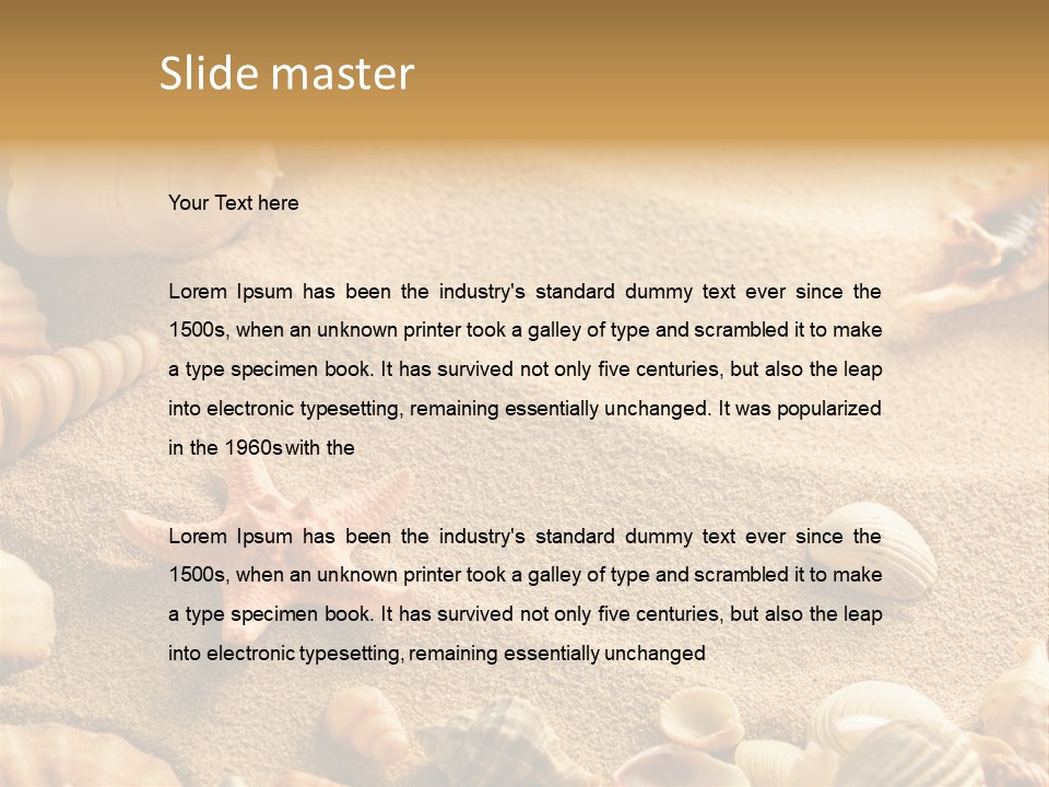 Seashells On Sand PowerPoint Template
