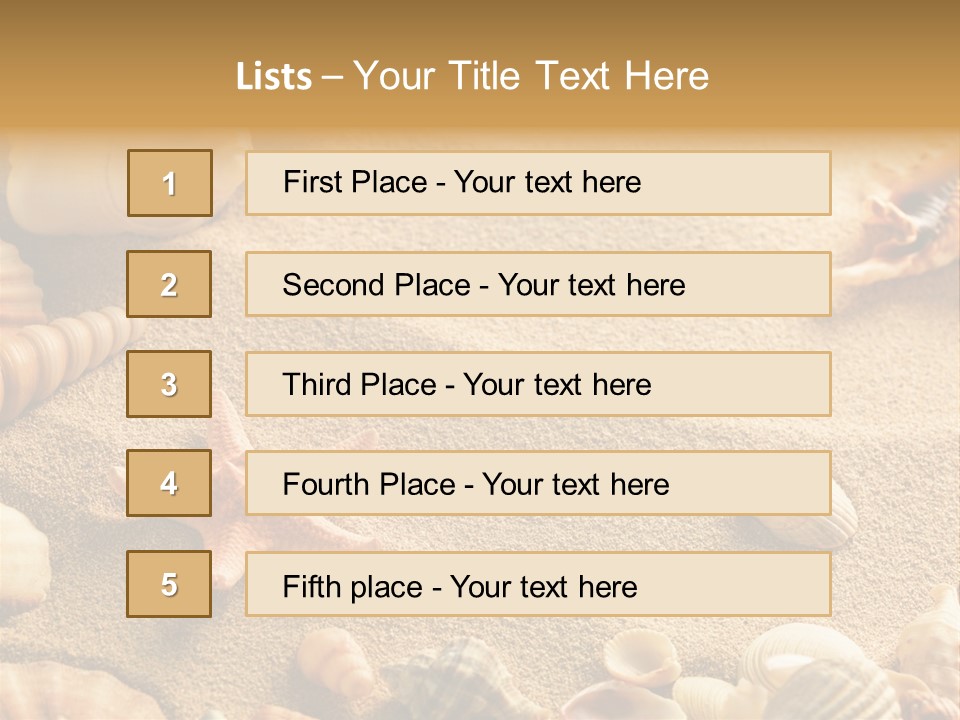 Seashells On Sand PowerPoint Template