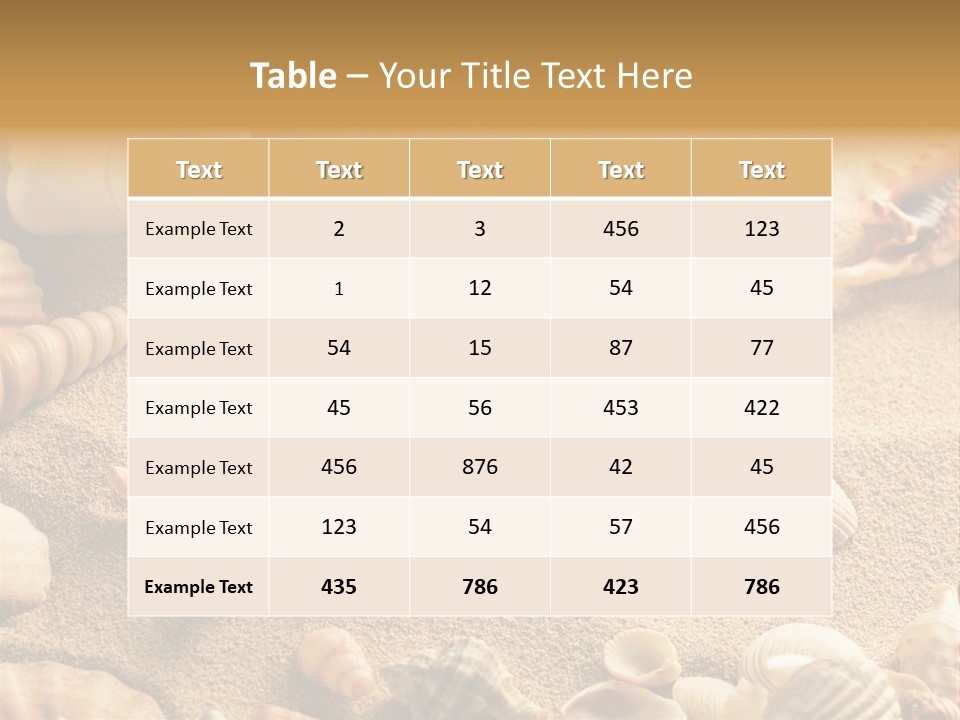 Seashells On Sand PowerPoint Template