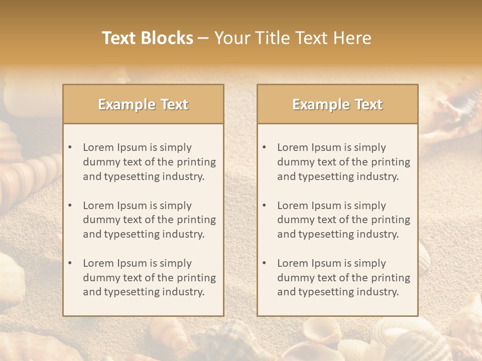 Seashells On Sand PowerPoint Template