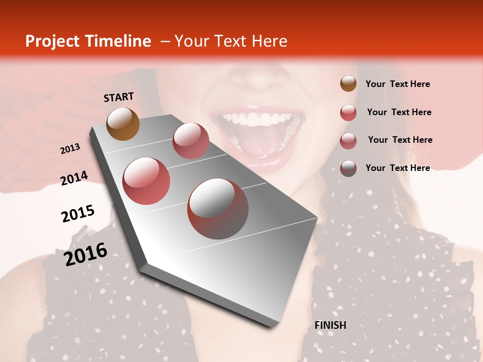 Health Model Red PowerPoint Template
