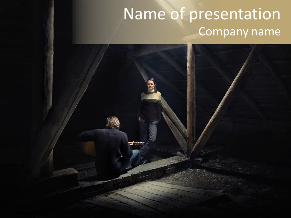 Pretty Playing Roof PowerPoint Template