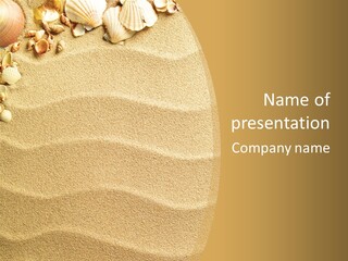 Sea Shells On Sand PowerPoint Template