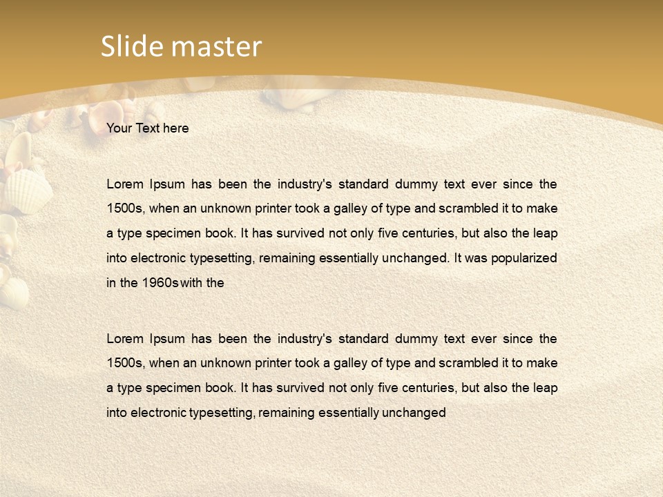 Sea Shells On Sand PowerPoint Template