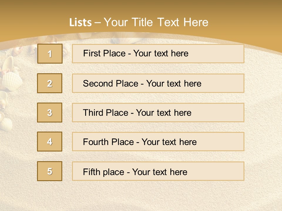 Sea Shells On Sand PowerPoint Template