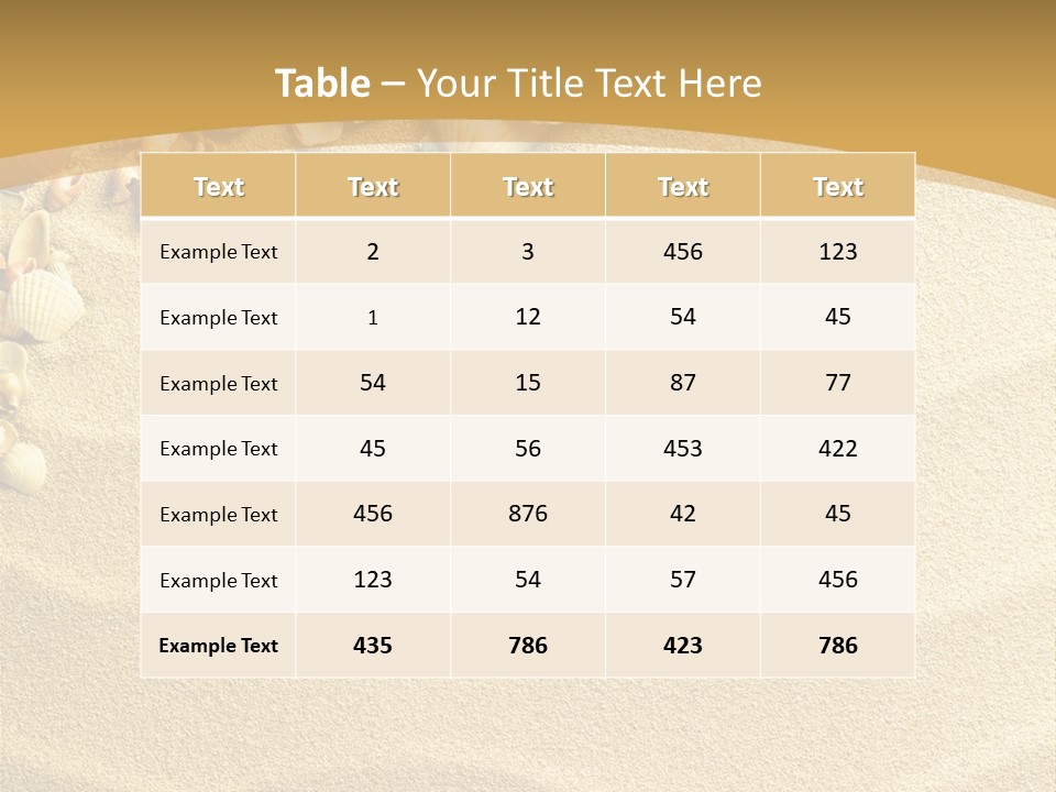 Sea Shells On Sand PowerPoint Template