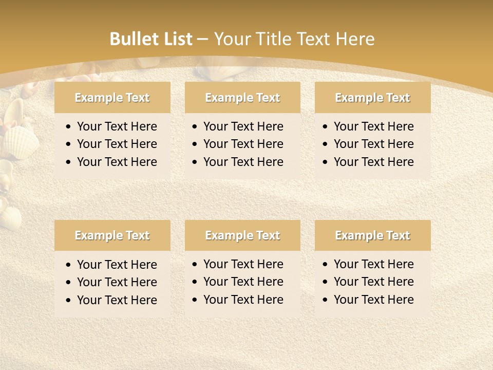 Sea Shells On Sand PowerPoint Template