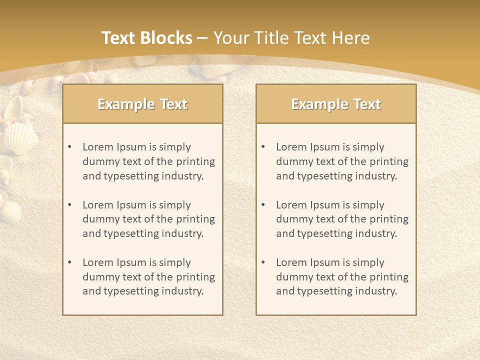 Sea Shells On Sand PowerPoint Template